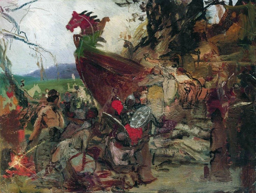 Henryk Siemiradzki - Funerali di un russo a Bulgar, Galleria Tretyakov, Mosca